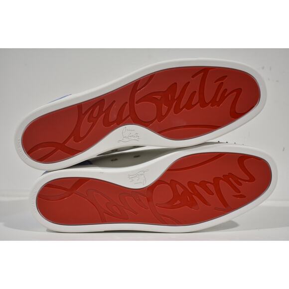 Christian Louboutin Louis Junior Spikes Orlato Flat White Low Top Sneaker 48 15 - Picture 12 of 12
